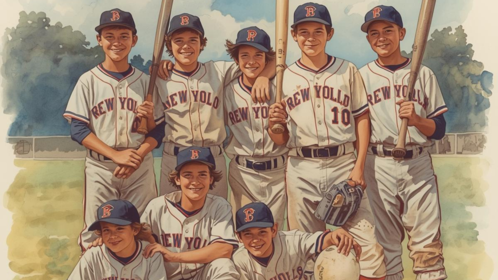 野球少年たちのイラスト